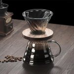 ⁦طقم قهوة V60 مع فلتر ومنقط مجموعة تقديم زجاجية فاميه مع منقط خشبي⁩ - الصورة ⁦3⁩