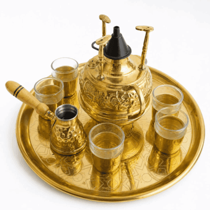 صينيه نحاس + سبرتايه + كنكه + 3 اكواب