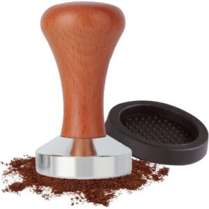 تامب استانلس يد خشبى 51 مل – Coffee Tamper – stainless steel- wood handle 51 mm