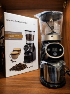 Burr Coffee Grinder With 31 Gring Settings, Power Saving Mode and Anti-Splash System for Easy Cleaning 200 W NL-CG-4966-BK Black