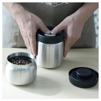 Vacuum coffee canister 250g - كانستر حافظة بن استيل 400 ملي